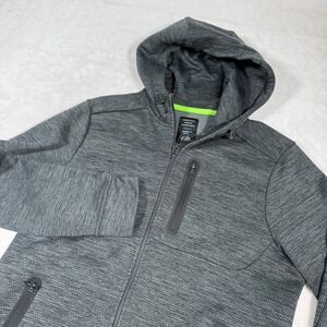 American Eagle Outfitters AE Waffle Active Flex Full Zip Hoodie Men's Gray Large